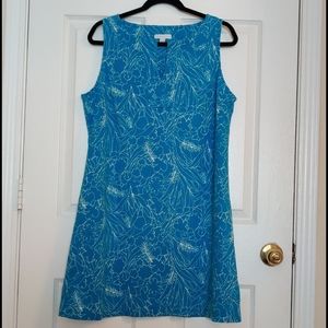 New York & Company Blue and White Sleeveless Dress
